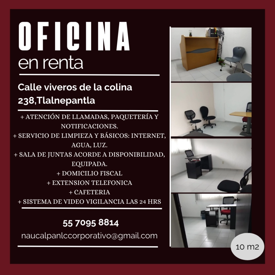 RENTA OFICINA FISICA CON EXCELENTE UBICACION Y SERVICIOS 