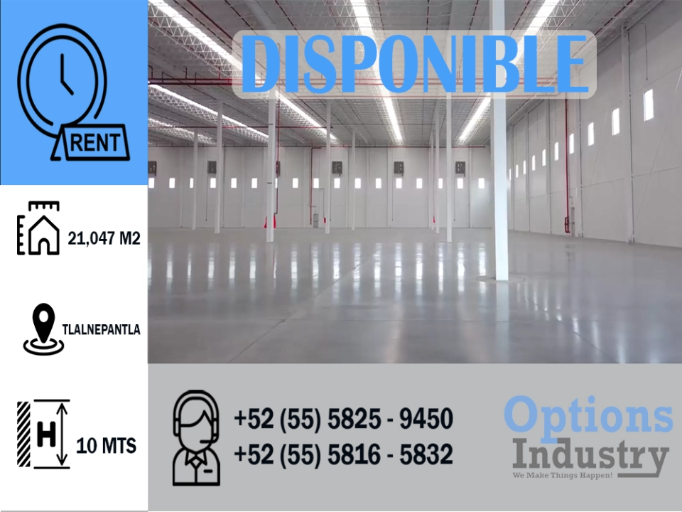 Bodega Industrial en renta disponible en Tlalnepantla