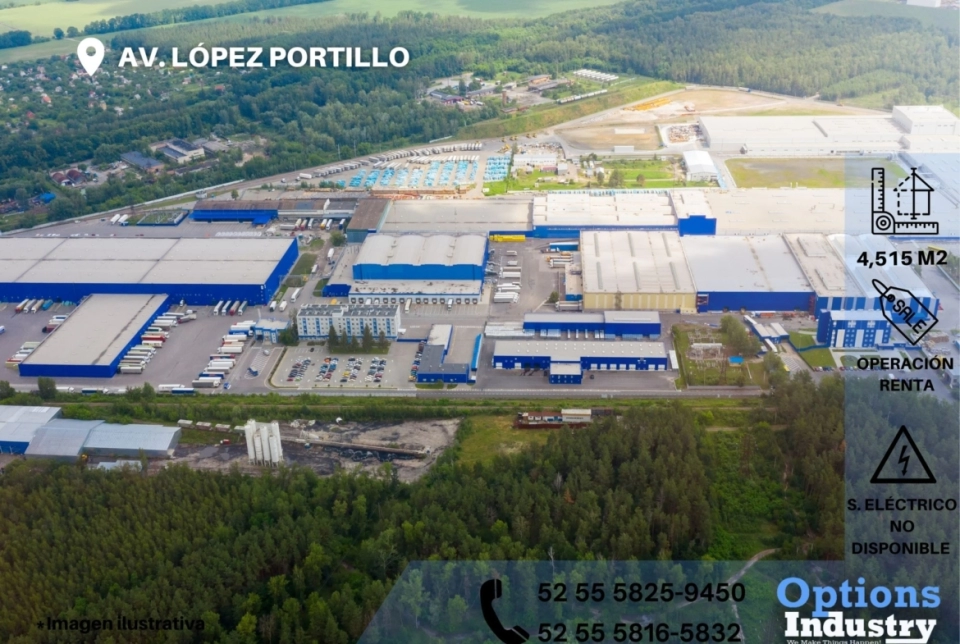 Terreno industrial en renta en Av. López Portillo