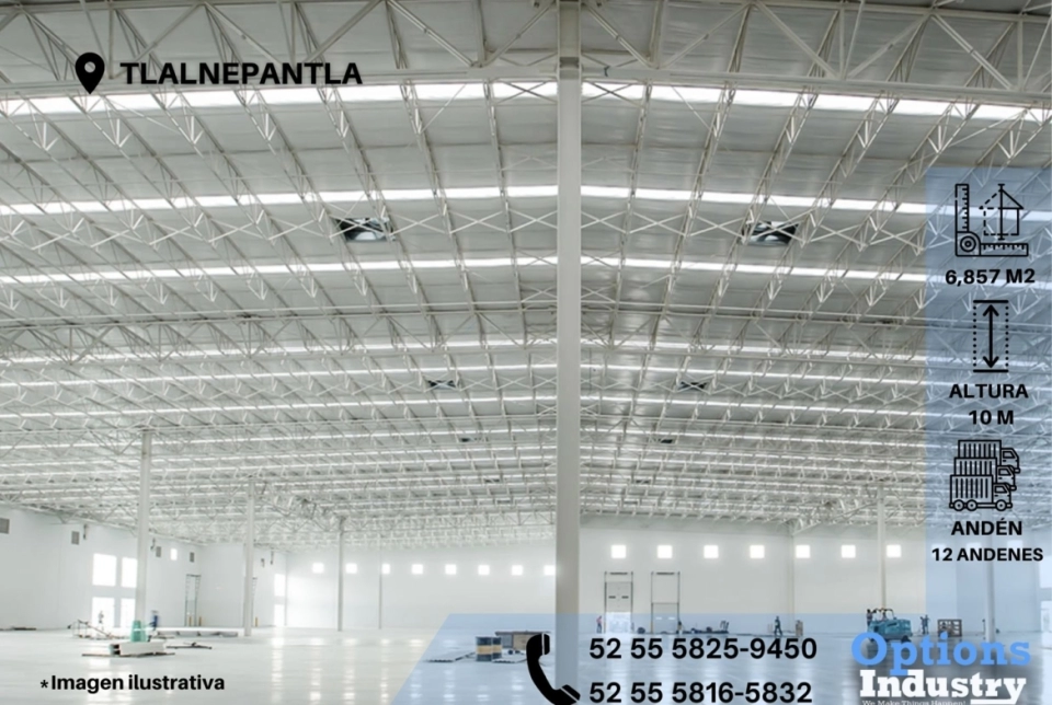 Opportunity to rent industrial warehouse in Tlalnepantla