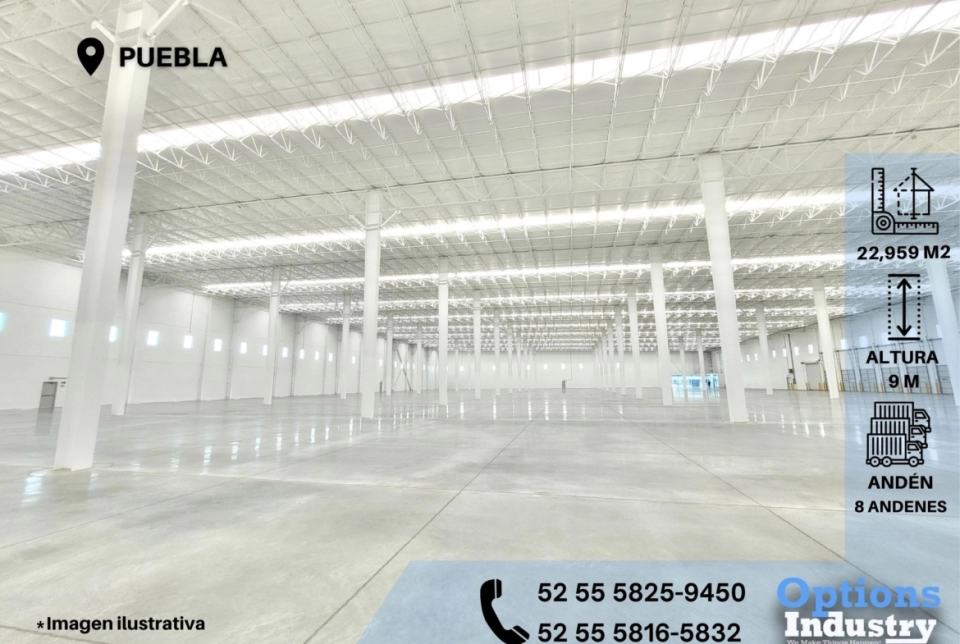 Puebla, ubicación para renta de propiedad industrial