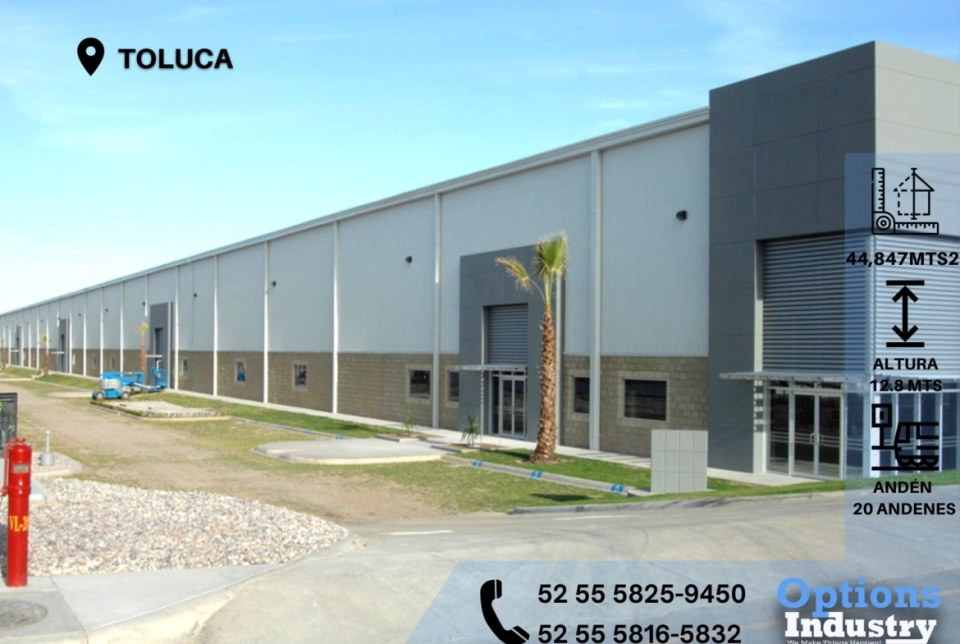 Alquila asombrosa nave industrial en Toluca