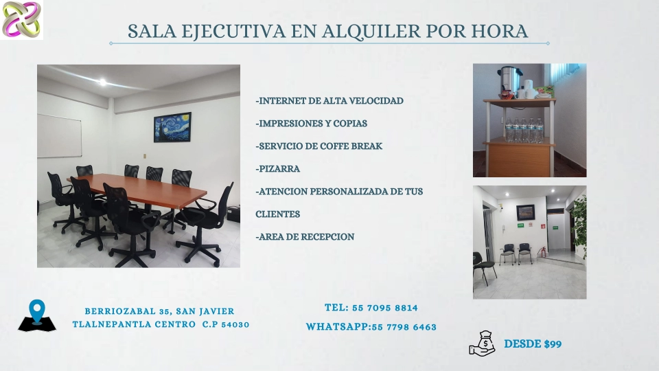 Sala Ejecutiva Disponible:Para reuniones de Éxito