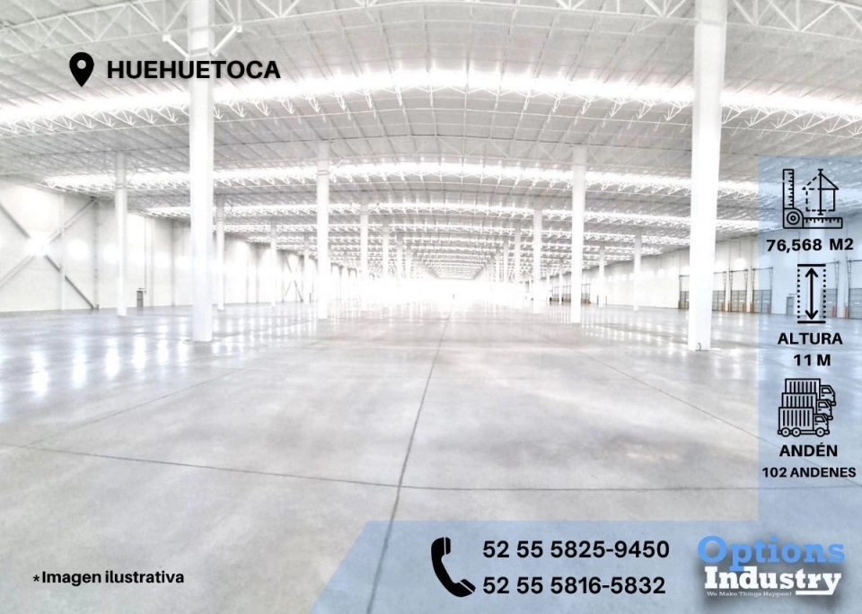 Increíble nave industrial en alquiler en Huehuetoca