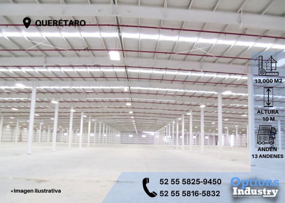 Nave industrial ubicada en Querétaro para alquilar