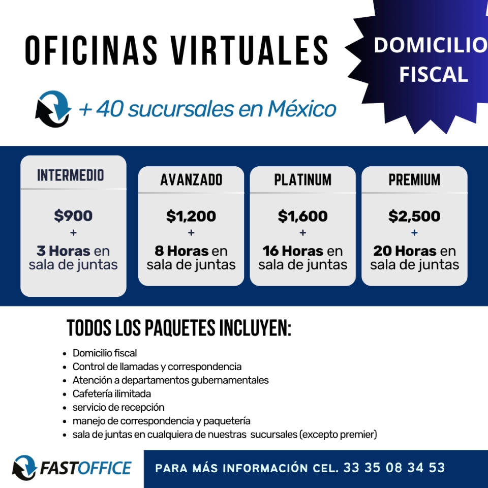 DOMICILIO FISCAL PARA TU EMPRESA CON TODOS LOS SERVICIOS