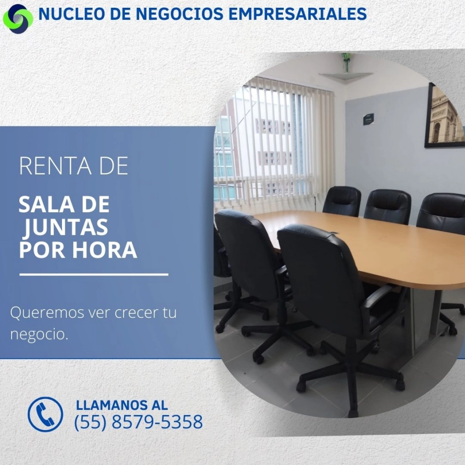 RENTA UNA SALA DE NEGOCIOS POR HORA EN EDOMEX 