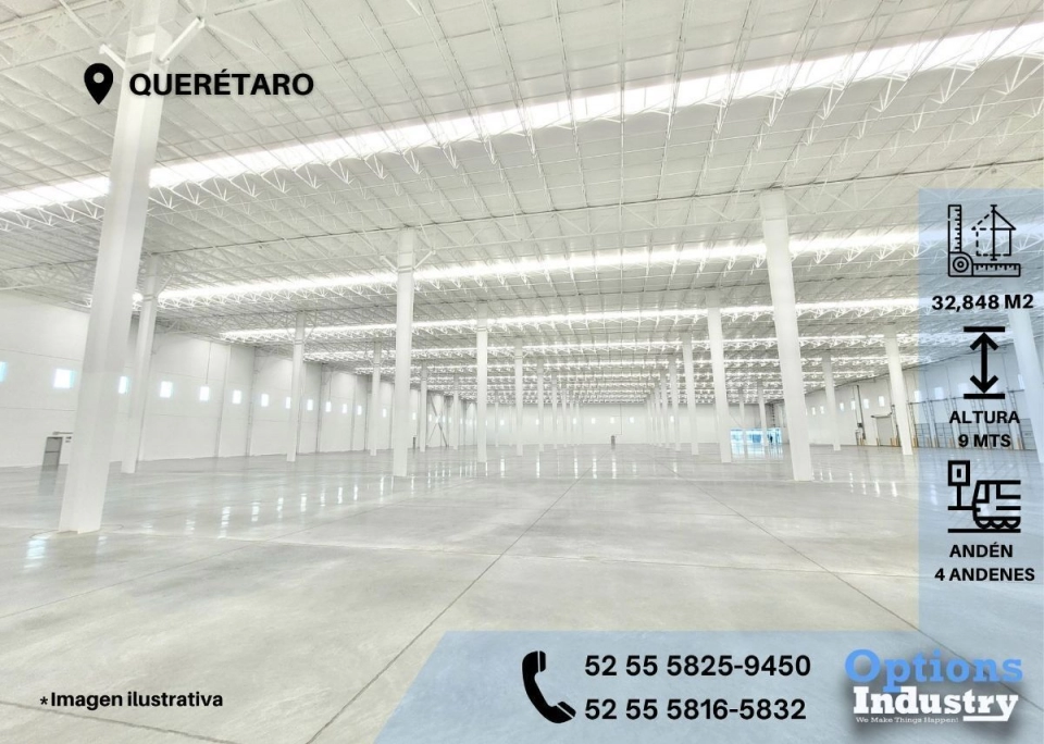 Renta en Querétaro nave industrial, zona industrial.