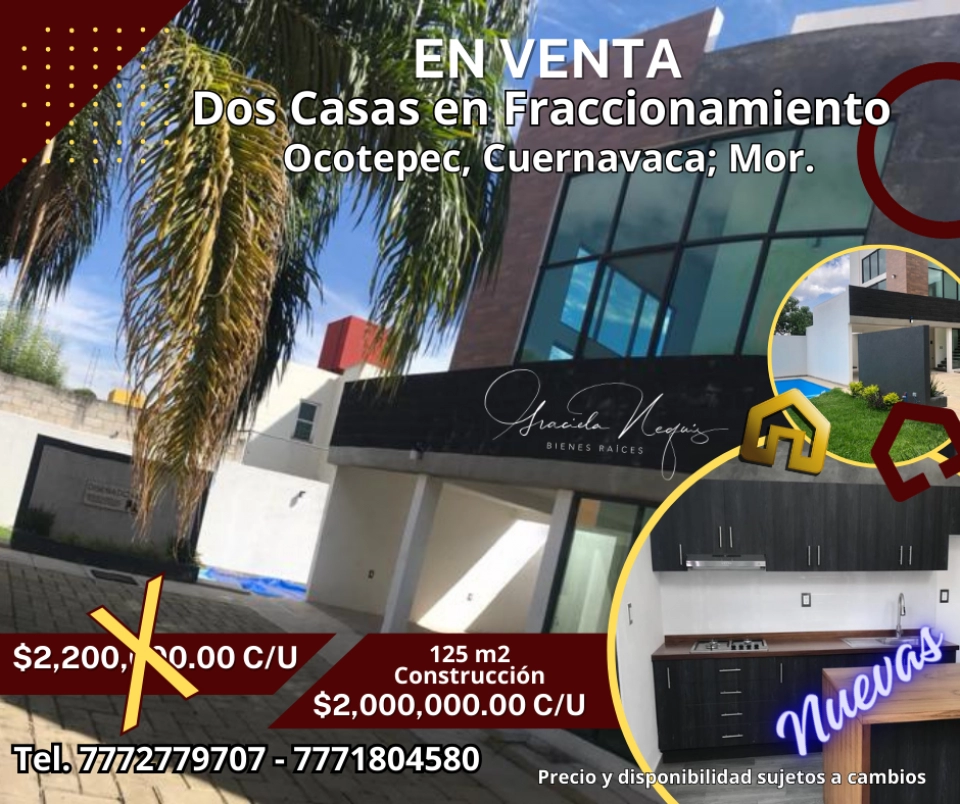 Casas en condominio en Ocotepec, Cuernavaca; Mor. Cod. 213