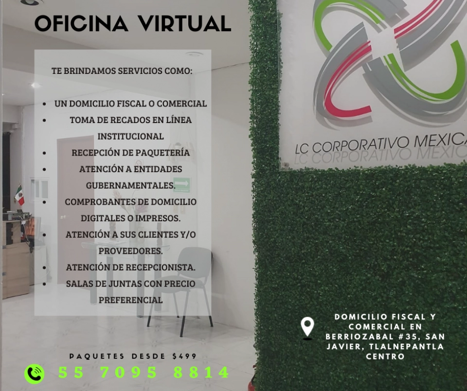 ¡CONTRATA HOY TU OFICINA VIRTUAL CON EXCELENTE UBICACION!