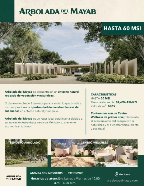 Terrenos de Inversión Mérida Yucatán ARBOLADA DEL MAYAB
