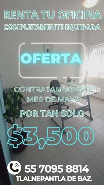 ¡OFERTA IMPERDIBLE! $3499 OFICINA EN RENTA