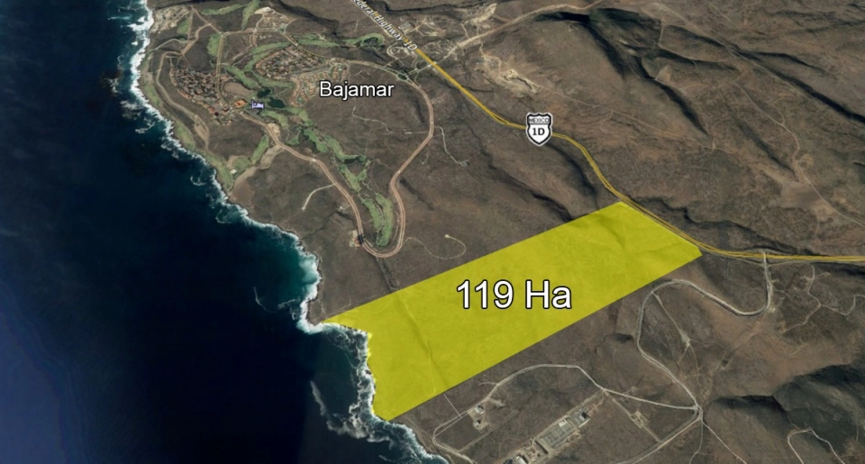 Venta de Terreno frente al mar, Bajamar, Ensenada, 115HA.