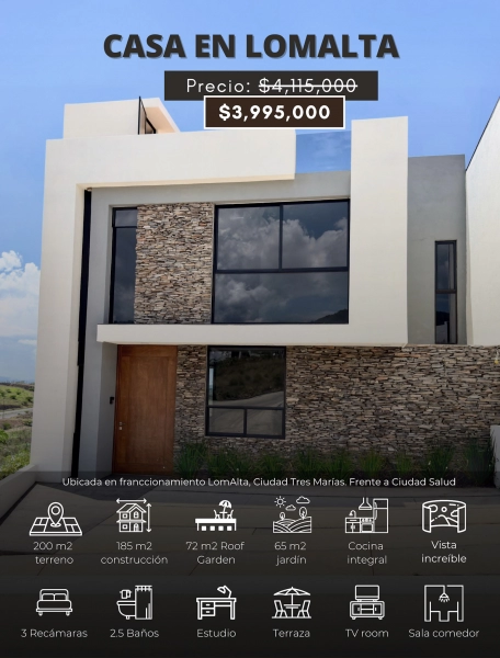 CASA EN VENTA EN LOMALTA TRES MARIAS MORELIA