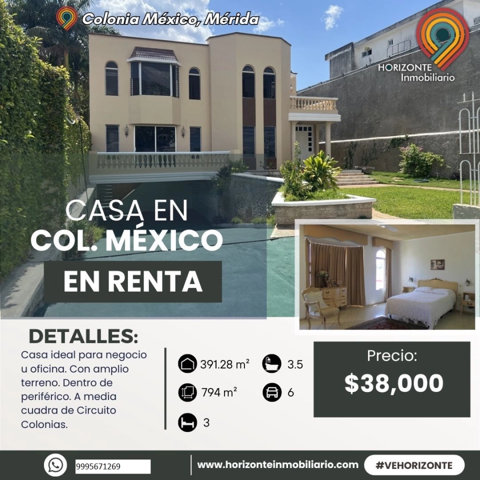 RENTA DE CASA PARA OFICNA EN LA COLONIA MEXICO 