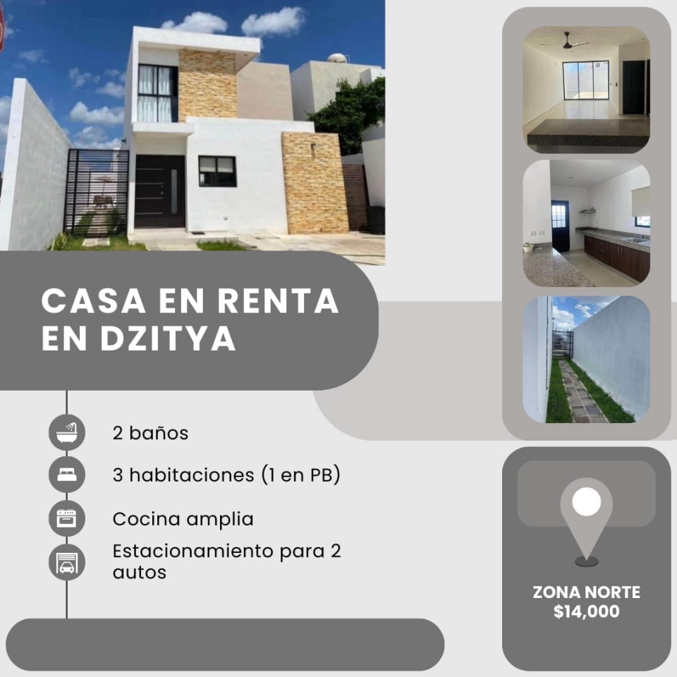 RENTA DE DE CASA EN DZITYA  RECAMARAS