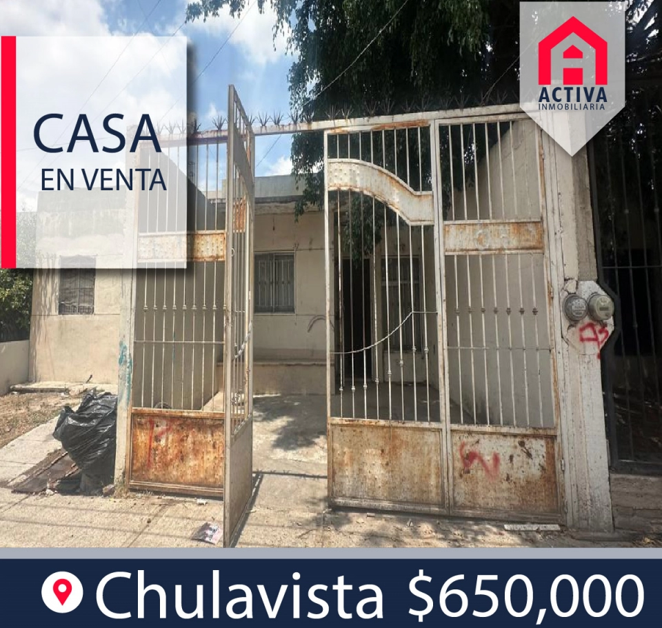 Casa de 2 recámaras en Chulavista etapa 5