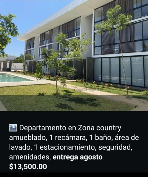 RENTA DE DEPARTAMENTO EN ZONA COUNTRY 