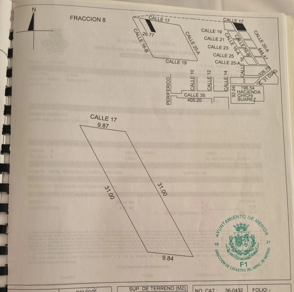 VENTA DE TERRENO EN CHICHI SUAREZ DENTRO DE FRACC. ACACIAS