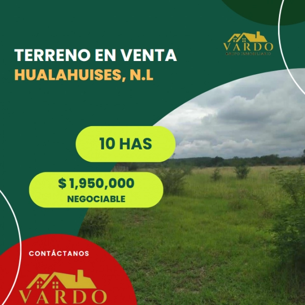 TERRENO EN VENTA. IDEAL PARA RANCHO - HUALAHUISES, N.L