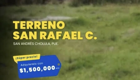 Terreno en venta en San Andrés Cholula