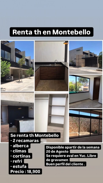 RENTA DE TOWNHOUSE EN MONTEBELLO 