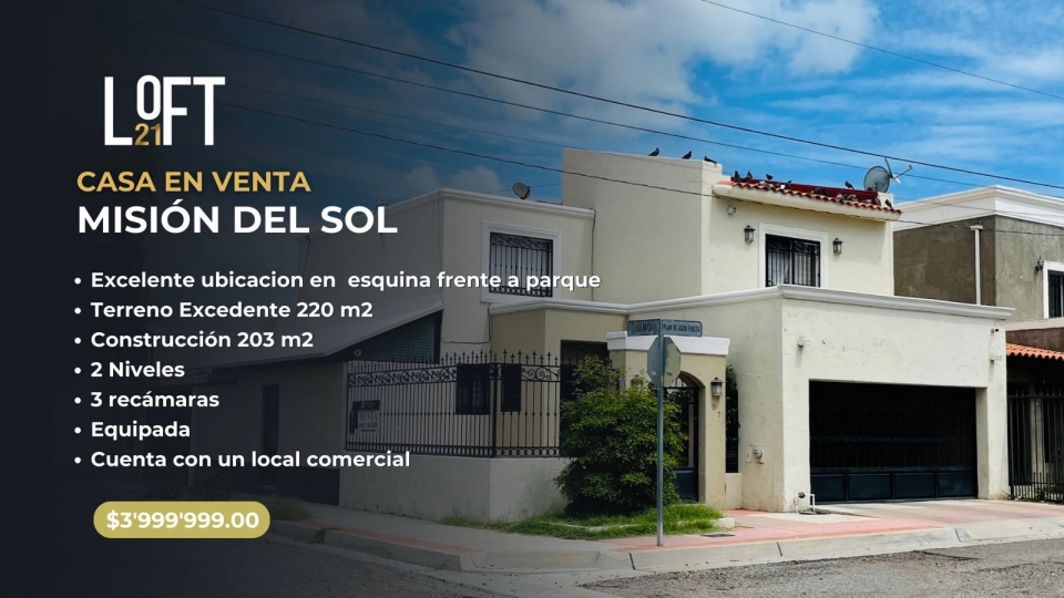 CASA EN VENTA MISION DEL SOL