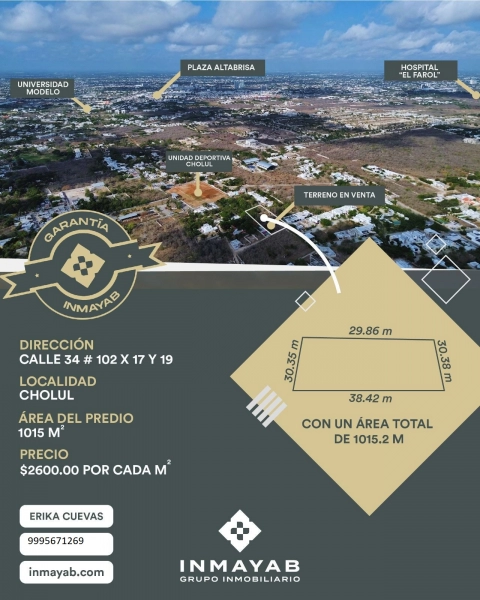 VENTA DE TERRENO EN CHOLUL 