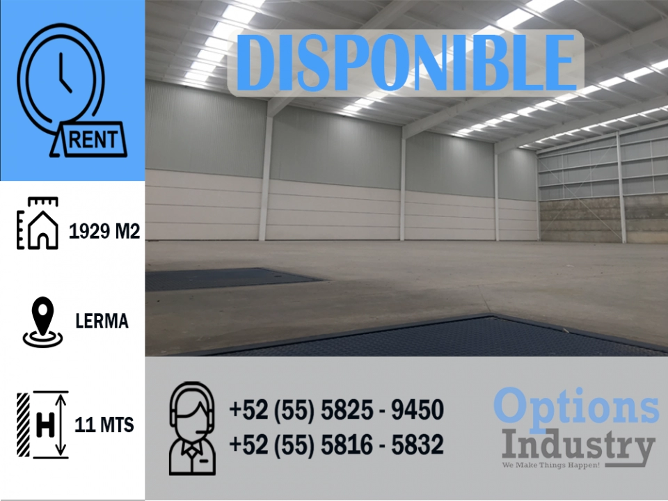 Industrial warehouse available for rent in Toluca