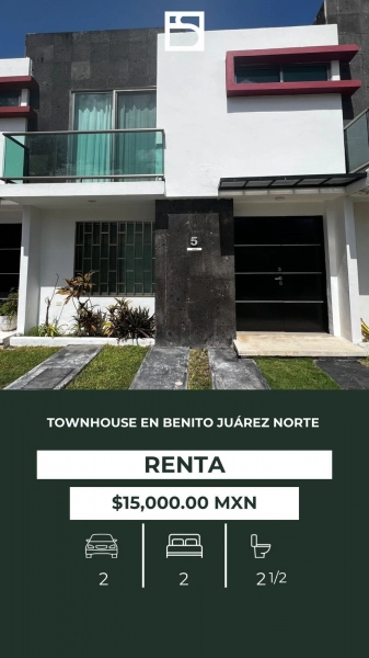 RENTA DE TOWNHOUSE EN LA COL BENITO JUAREZ NORTE MERIDA 