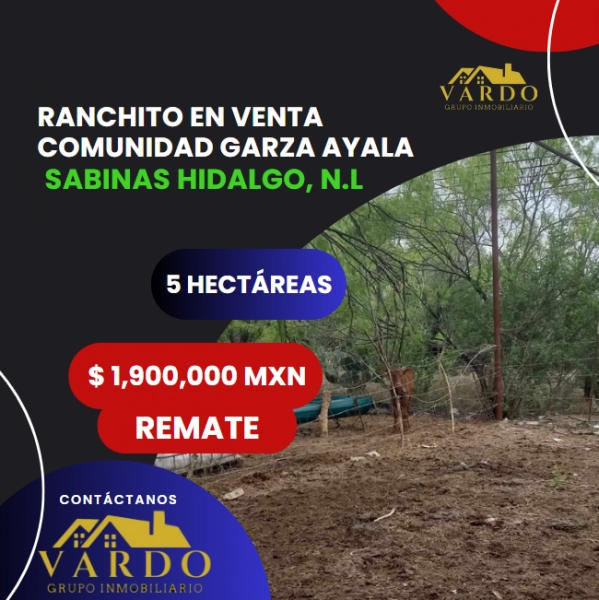 RANCHO EN VENTA - SABINAS HIDALGO, N.L (REMATE)