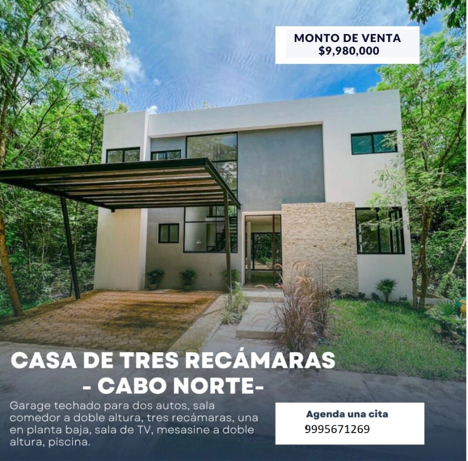 VENTA DE CASA EN CABO NORTE A UN LADO DE LA ISLA MERIDA YUC.