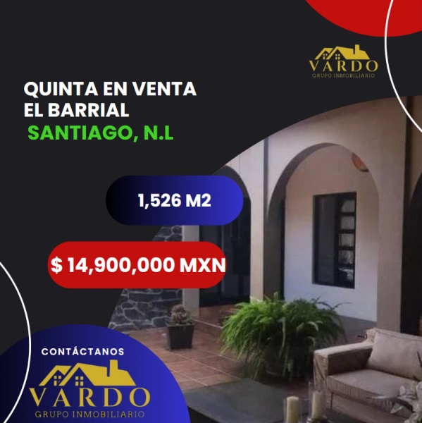 QUINTA EN VENTA - EL BARRIAL. SANTIAGO, N.L 