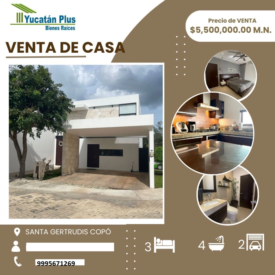 VENTA DE CASA EN SANTA GERTRUDIS COPO MERIDA YUCATAN 