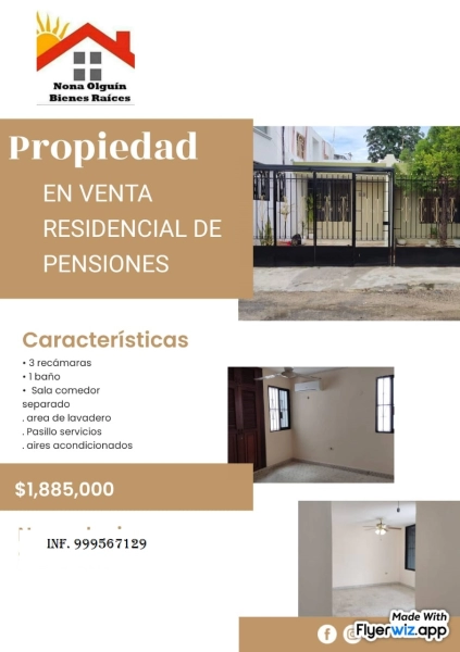 VENTA DE CASA EN RESIDENCIAL PENSIONES MERIDA YUCATAN 