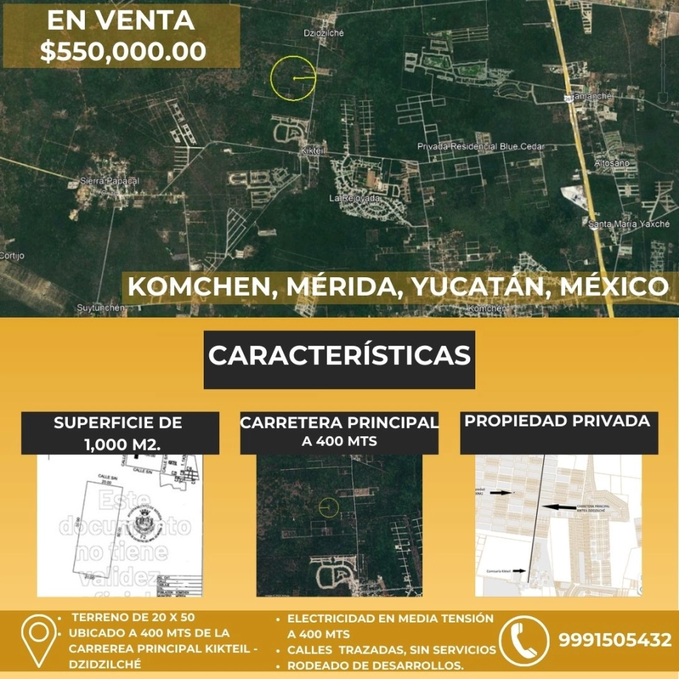 VENTA DE TERRENO EN KOMCHEN YUATAN 