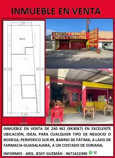 Inmueble en el barrio de Fátima, excelente zona comercial