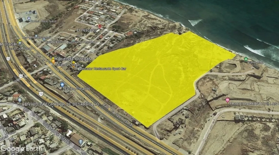 Terreno frente al mar en Venta de 7.8HA, Rosarito Centro.