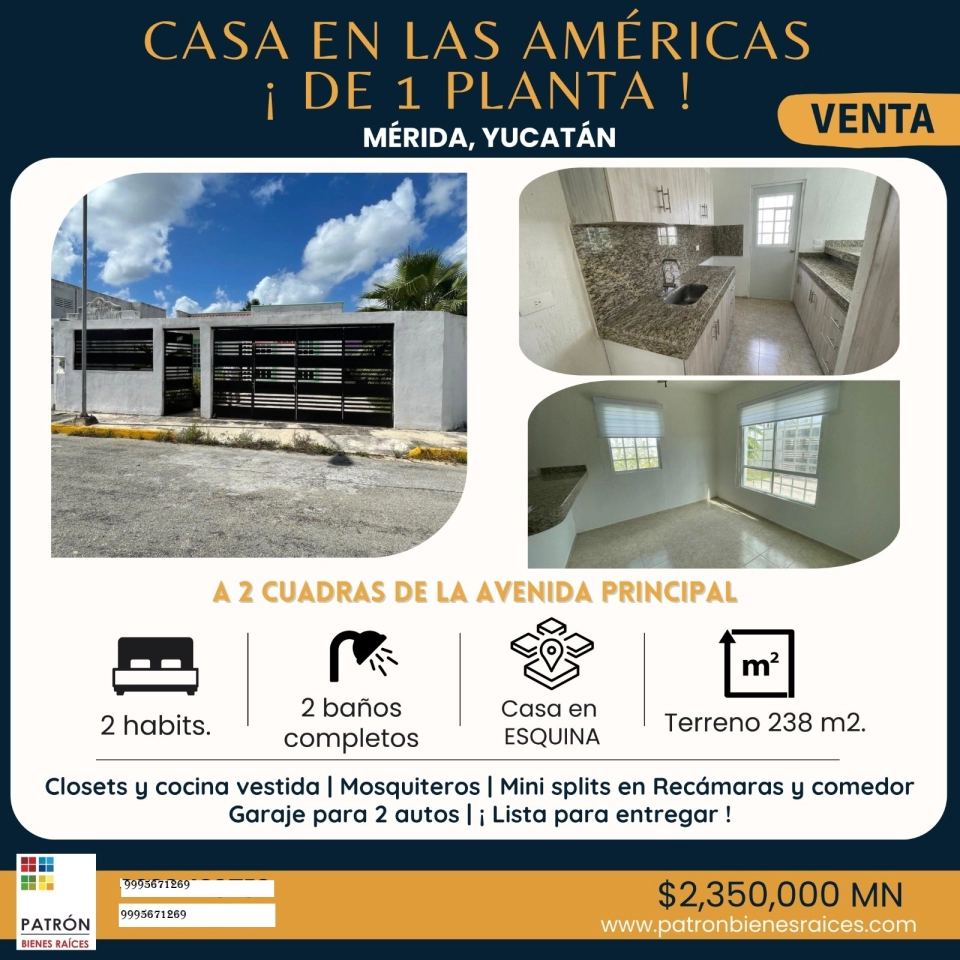 VENTA DE CASA EN FRACCIONAMIENTO LAS AMERICAS EN ESQUINA 