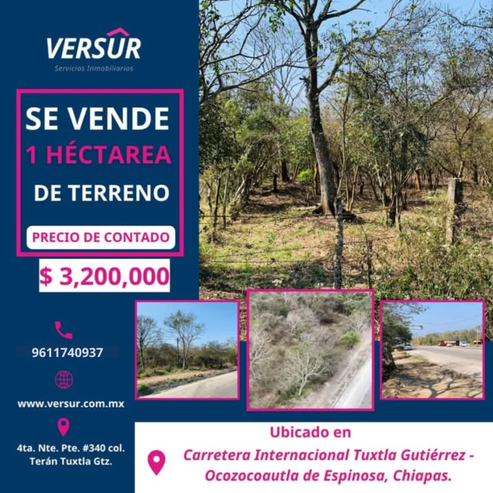 TERRENO EN VENTA EN LLANO SAN JUAN, OCOZOCOAUTLA, CHIAPAS