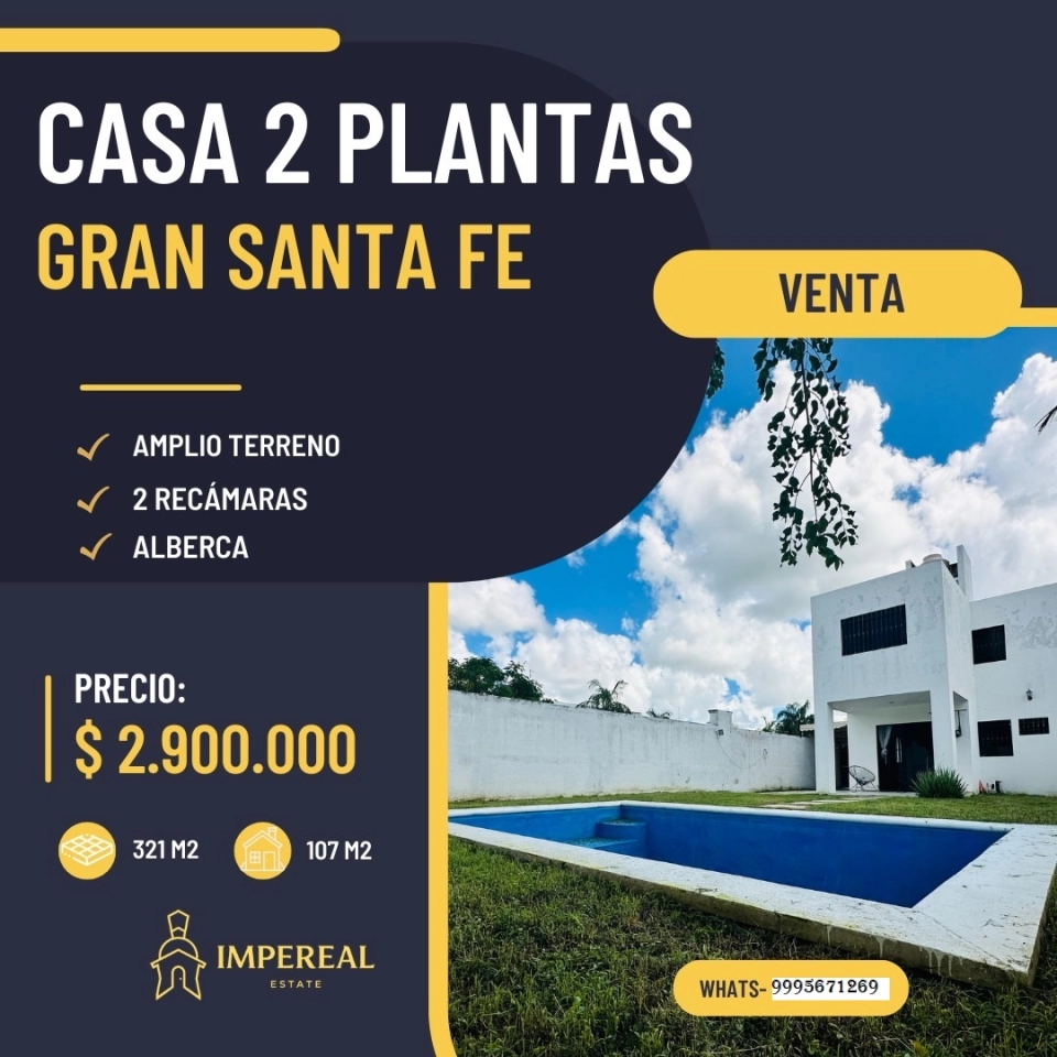 VENTA DE CASA DE DOS PLANTAS EN GRAN SANTA FE CON PISCINA M