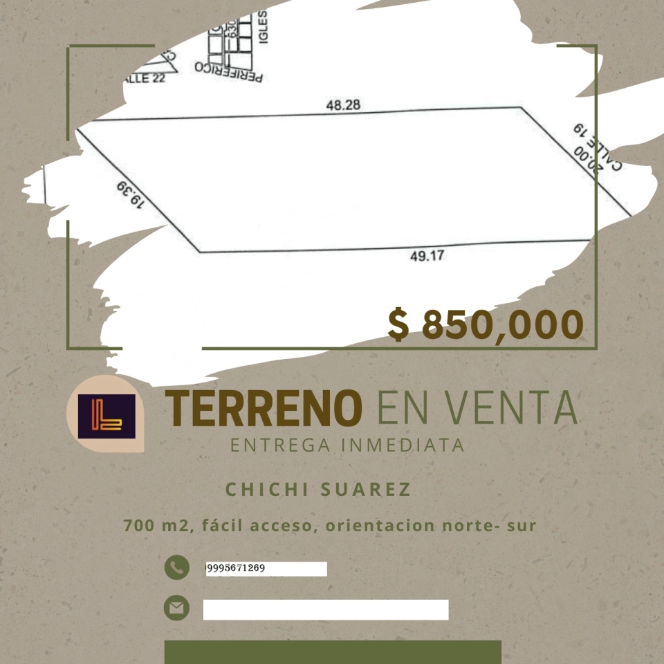 VENTA DE TERRENO EN CHICHI SUAREZ MERIDA YUCATAN 