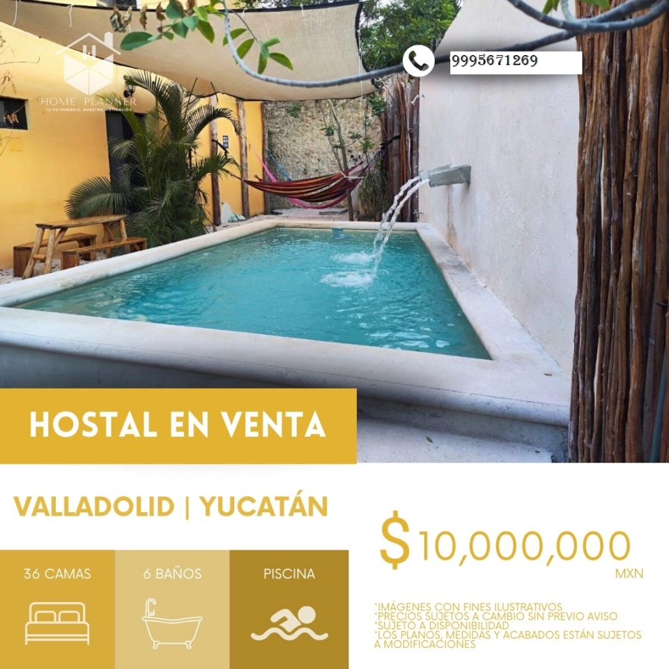 VENTA DE HOSTAL EN VALLADOLIS YUCATAN