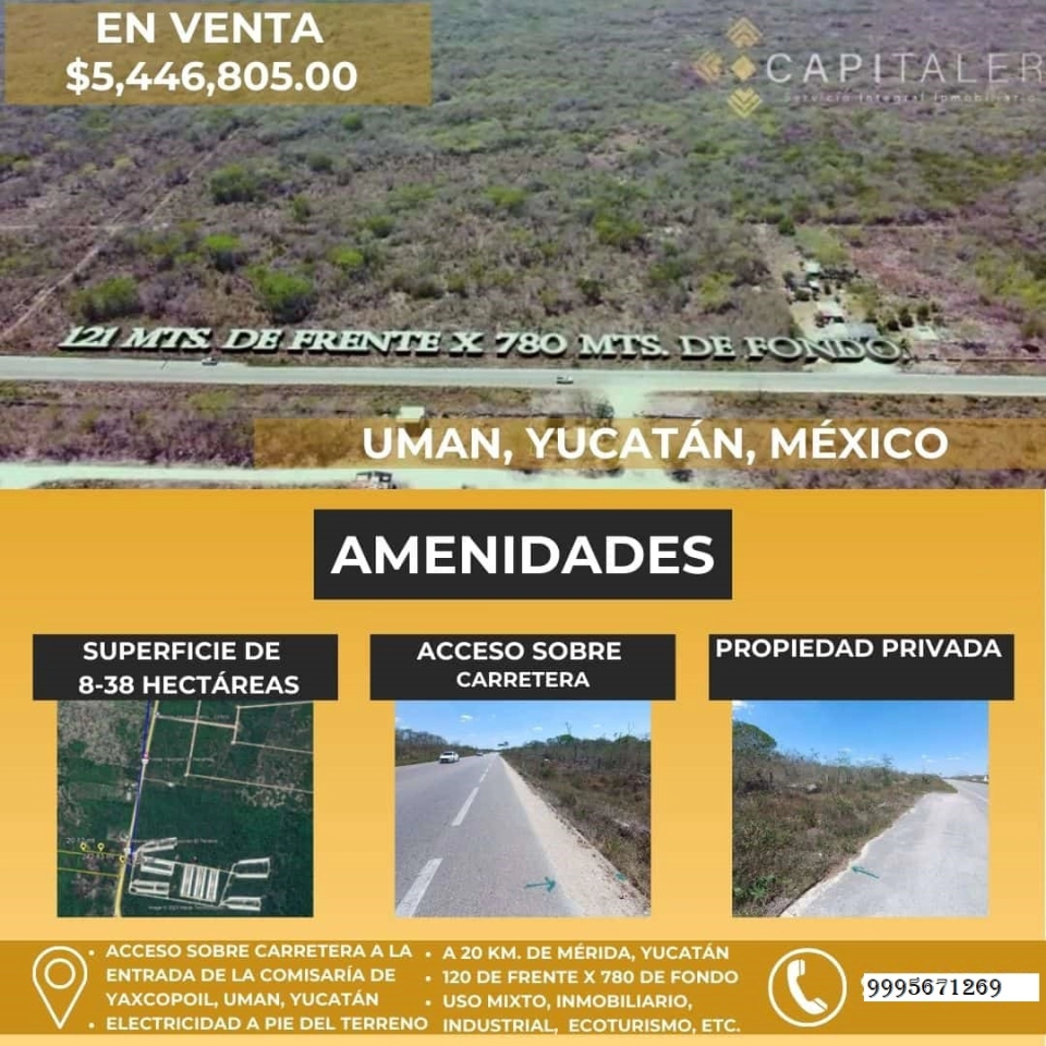 VENTA DE TERRENO EN YAXCOPOIL UMAN YUCATAN 