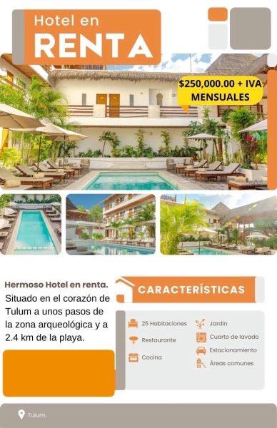 Hotel Kaab Tulum en renta para operar