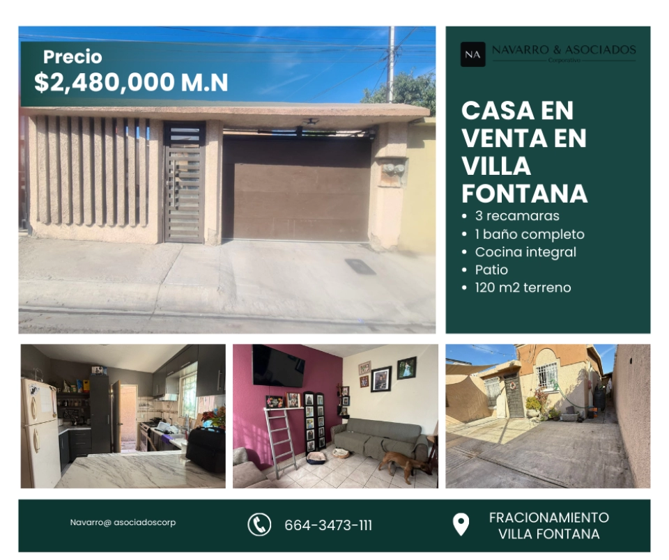 CASA EN VENTA EN VILLA FONTANA