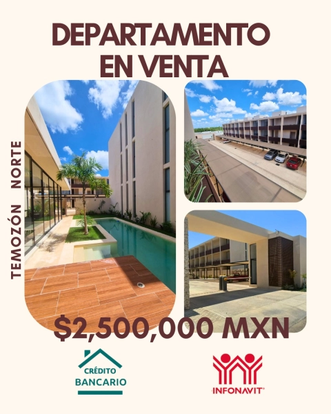 VENTA DE DEPARTAMENTO EN TEMOZON MERIDA YUCATAN 