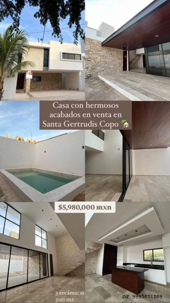 VENTA DE CASA BONITOS ACABADOS EN SANTA GERTRUDIS COPO MERID